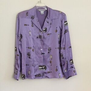 Paolo Santini Long Sleeve Silk Blouse Vintage